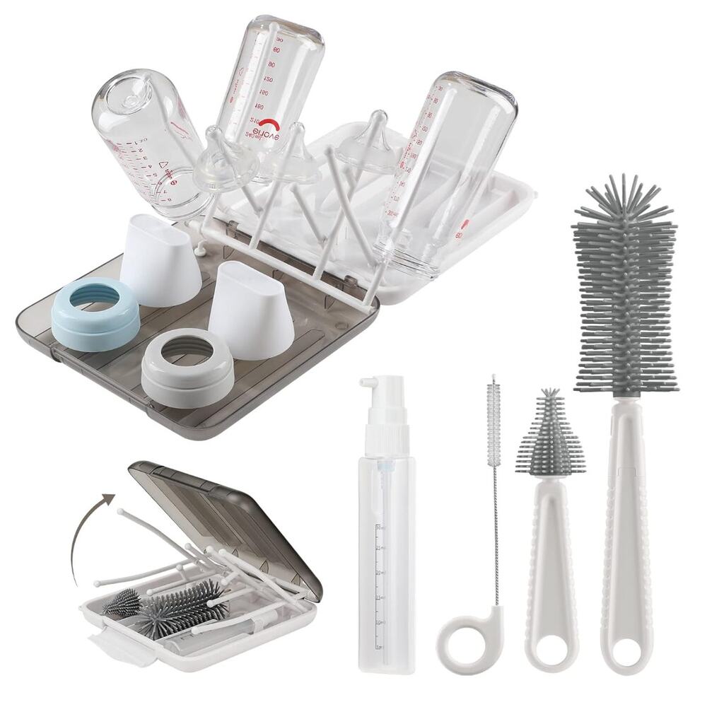 6 in 1 Bottle Cleaner Set with & Organizer Case, Travel-Size